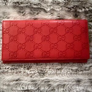 Gucci Guccissima  Continental Flap Wallet w/Entrupy COA